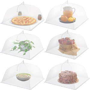 6 pack Large and Tall 17x17 Pop-Up Mesh Food Covers Tent Umbrella for Outdoors